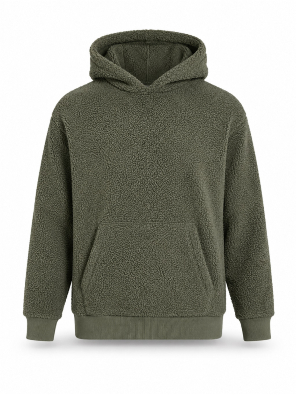 American Eagle Women’s Sherpa Fleece Pullover Hoodie Army Olive Green Sz XS Cozy